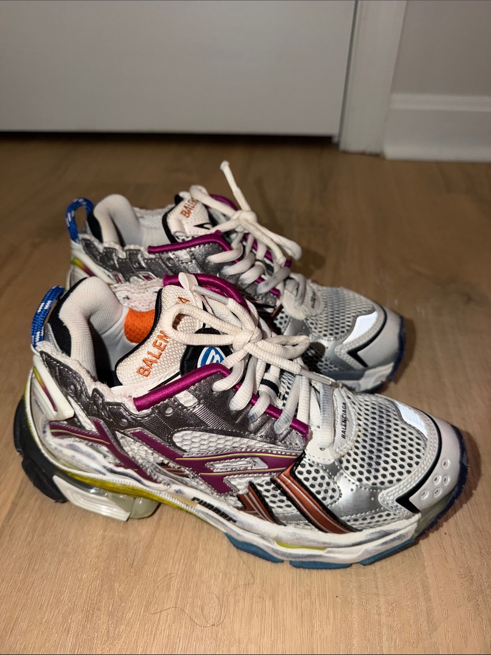 Balenciaga Multicolor Mesh & Leather Athletic Sneakers